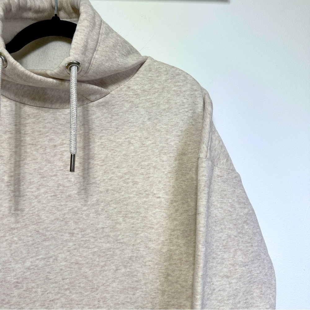 Banana Republic Oatmeal Funnel Neck Pullover Sweatshirt Cozy Cotton Blend - Picture 3 of 5